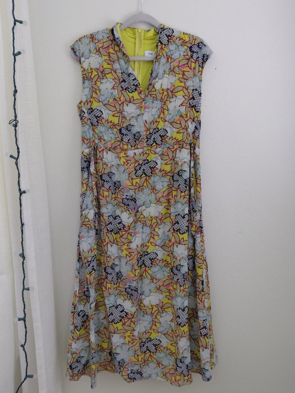 THE FOLD Silk Floral Geometric Midi Maxi Dress Size 8